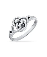 Bling Jewelry Dainty Best Friends Irish Celtic Love Knots Bff Infinity Promise Ring 2mm Band For Women Oxidized .925 Sterling Silver