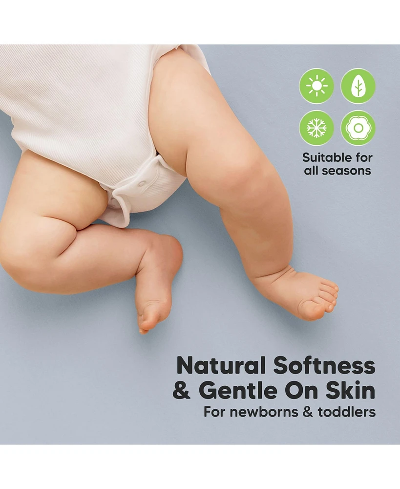KeaBabies 2pk Soothe Waterproof Fitted Crib Sheets for Girl, Boy, 100% Soft Cotton Mattress Protector Sheet