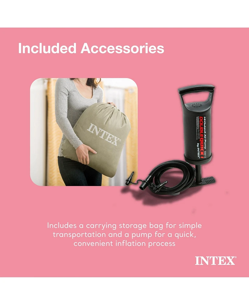 Intex Kids Travel Air Mattress Inflatable Bed with Raised Sides and Hand Pump