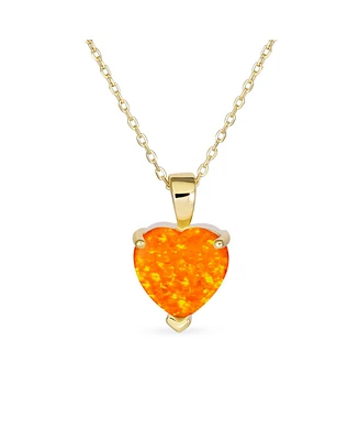 Bling Jewelry Romantic Necklace Opal Heart Pendant Rose Gold Plated Sterling Silver