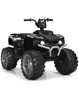 12V Kids 4-Wheeler Atv Quad Ride On Car w/ Led Lights Music Usb