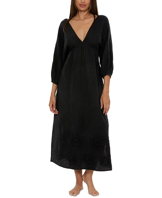 Trina Turk Women's Serene Cotton Gauze Back-Cutout Cover-Up Dress