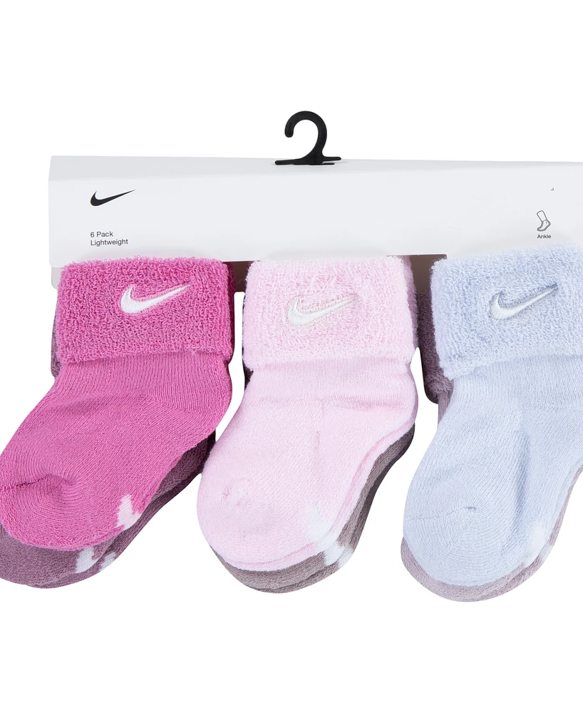 Nike Baby Boys or Girls Multi Logo Socks, Pack of 6