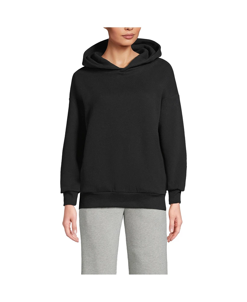 Lands' End Women's Serious Sweats Oversized Long Sleeve Hoodie Sweatshirt