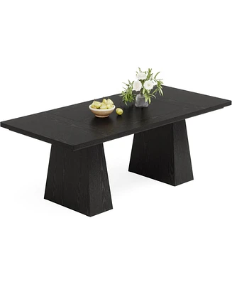 Tribesigns 63-Inch Farmhouse Dining Table, Table for 6 People, Wood Rustic Dinner Rectangular Kitchen Room, Kitchen, an