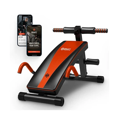 Squatz Supine Board with Handrail, Multifunctional Abdominal Retractor for Sit-Up Fitness