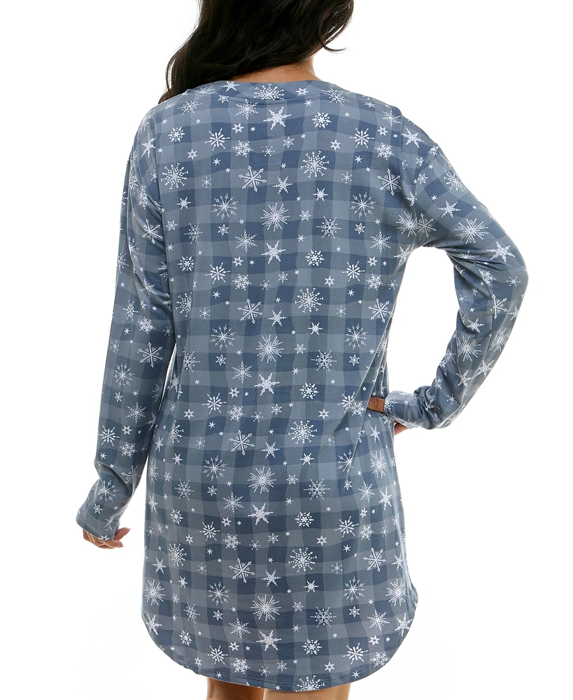 Roudelain Women's Cozy Luxe Henley Sleep Dress