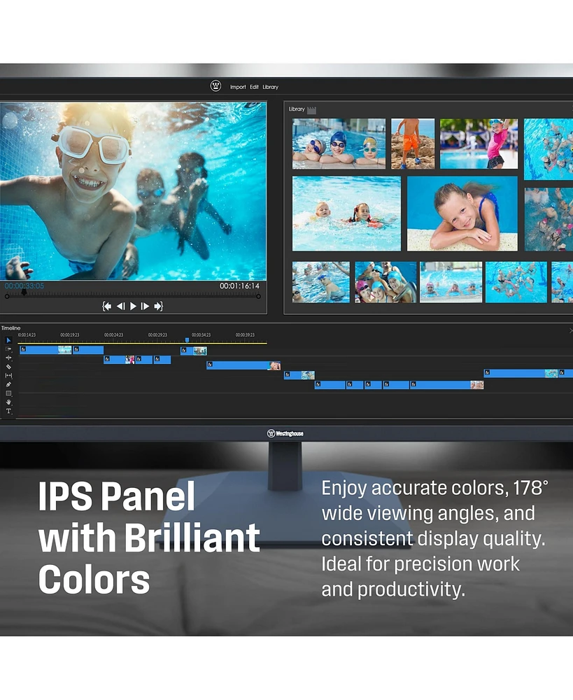 Westinghouse Inch Computer Monitor, 100Hz, 1080p Full Hd Ips Display, Adaptive Sync, Blue Light Protection