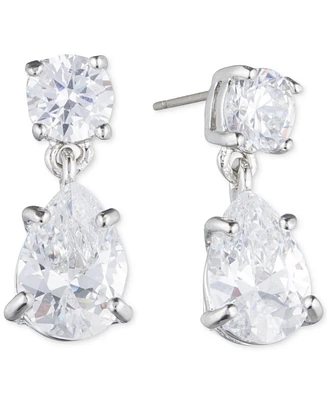 Givenchy Silver-Tone Crystal Pear-Shape Earrings