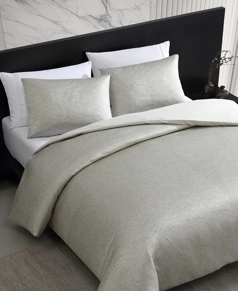 Vera Wang Speckled Satin Weave 3-Pc. Duvet Cover Set