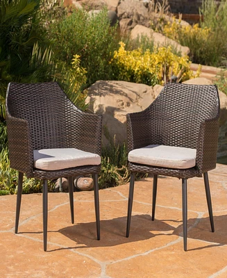 Stylish Outdoor Dining Chairs With Durable Faux Wood Legs And Water-Resistant Cushions
