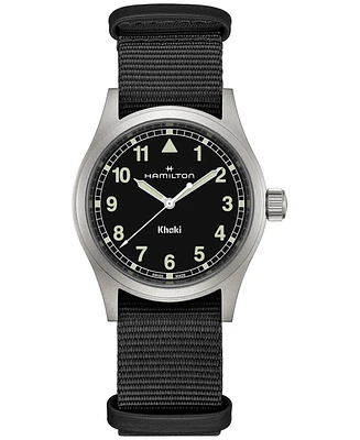 Hamilton Men's Swiss Khaki Field Black Textile Strap Watch 38mm