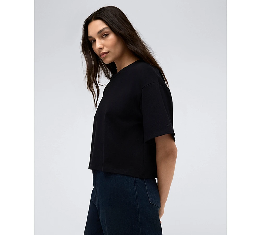 Kenneth Cole Women's Heavyweight Cotton Jersey Logo T-shirt