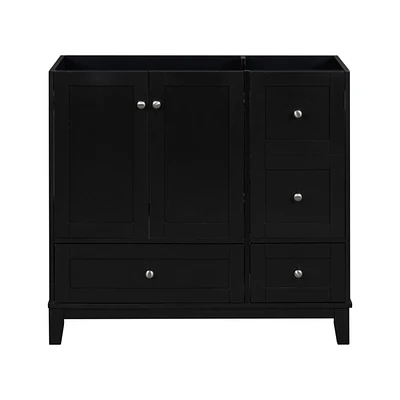 Cabinet Only] 36" Bathroom Vanity-Black (Sink not included