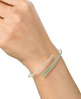 Sapphire (1-1/5 ct. t.w.) & Diamond (1 Flex Wrap Bracelet 14k White Gold (Also Available Ruby Emerald)