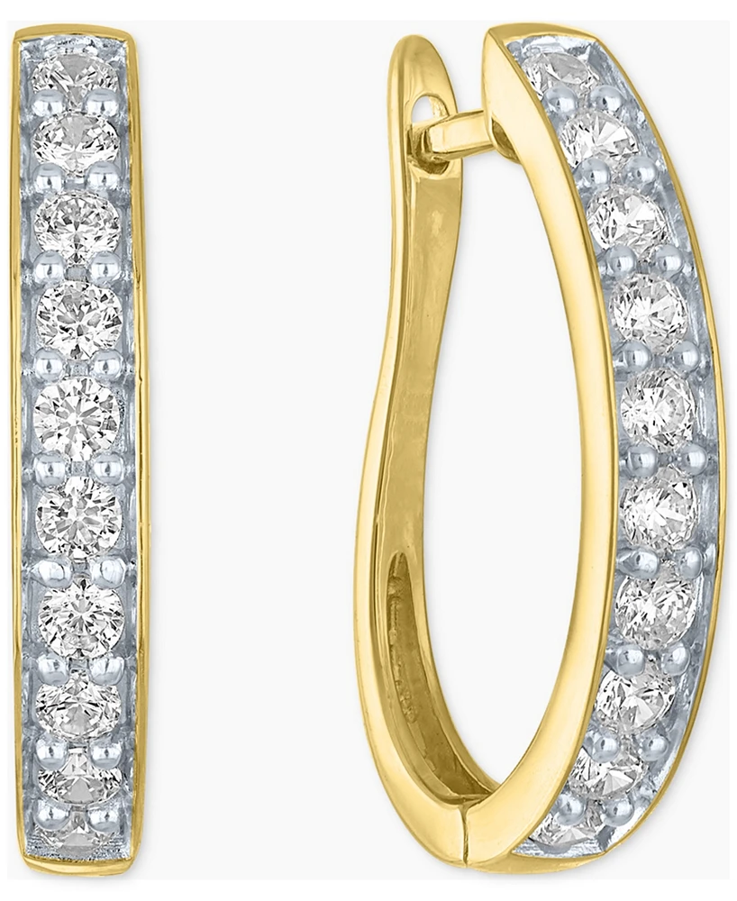 Forever Grown Diamonds Lab-Grown Diamond Hoop Earrings (1 ct. t.w.) in Sterling Silver or 14k Gold-Plated Sterling Silver