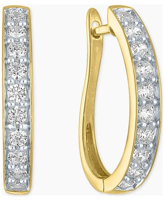 Forever Grown Diamonds Lab-Grown Diamond Hoop Earrings (1 ct. t.w.) in Sterling Silver or 14k Gold-Plated Sterling Silver