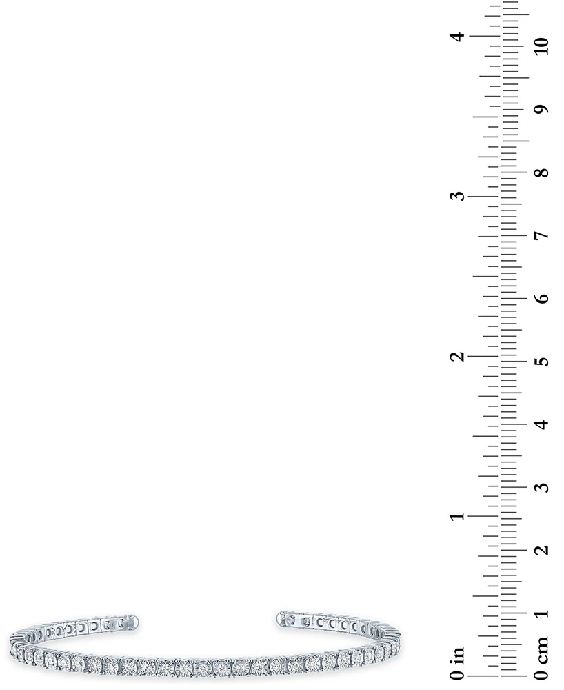 Forever Grown Diamonds Lab-Grown Diamond Flexible Cuff Bangle Bracelet (1/2 ct. t.w.) in Sterling Silver
