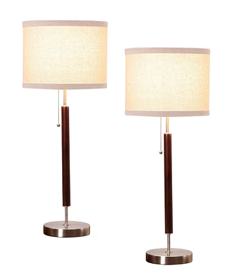 Carter Wood Led Table Lamp Bundle (26"), Bulbs Included