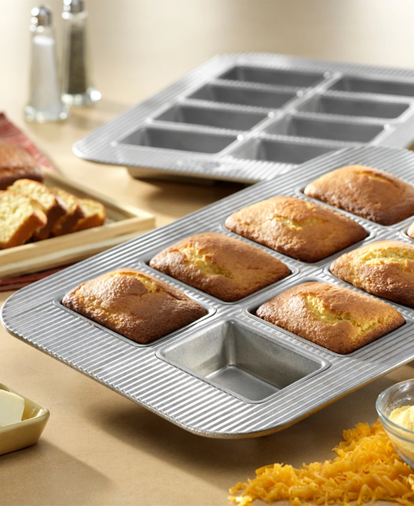 Usa Pan Non-Stick Aluminum 8-Well 15" x 11" Mini Loaf Pan