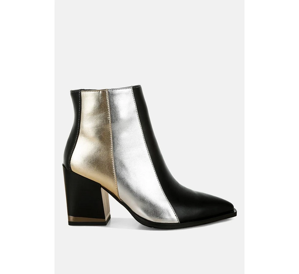 Stemon Three Tone Block Heel Boots