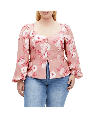 City Chic Plus Sweet Adelyn Print Top