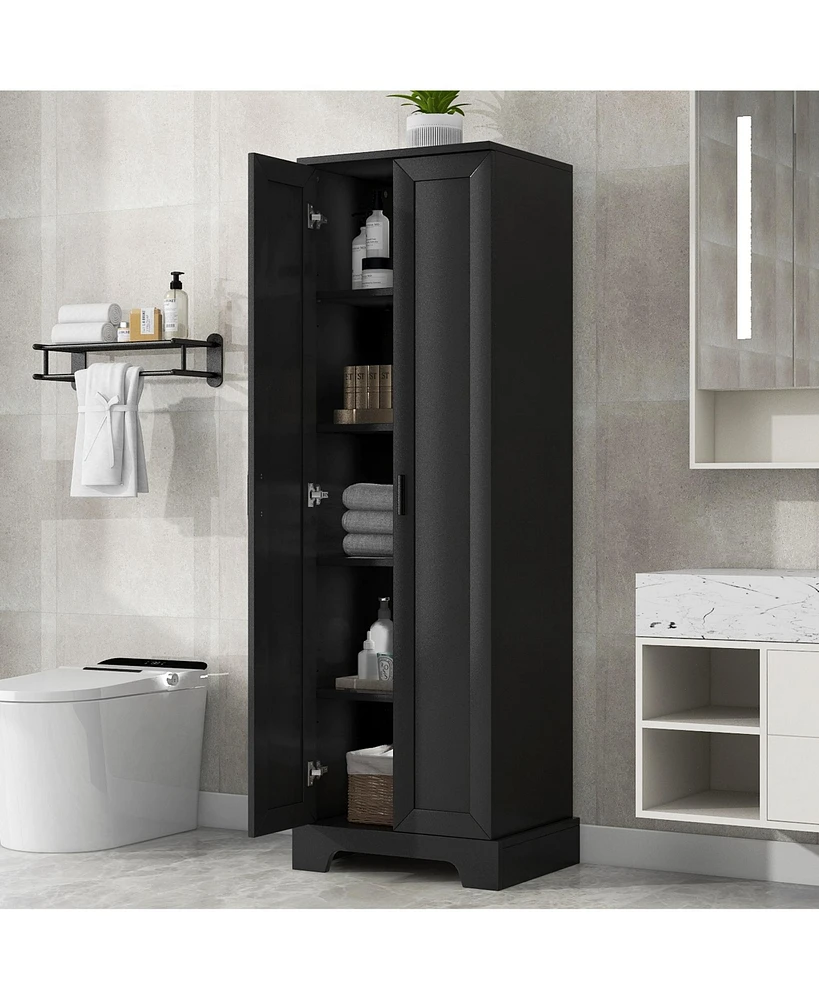 Storage Cabinet with Two Doors for Bathroom, Office, Adjustable Shelf, Mdf