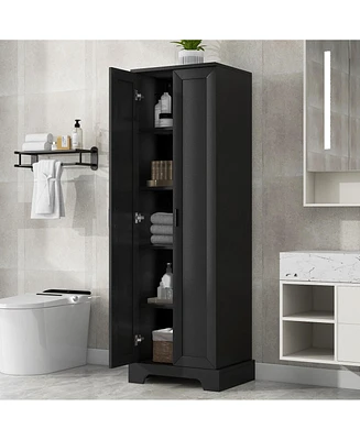Storage Cabinet with Two Doors for Bathroom, Office, Adjustable Shelf, Mdf