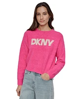Dkny Jeans Women's Tinsel Logo Boucle Sweater - J1L