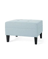 Plush Ottoman with Birch Legs: Comfort, Style, and Durability