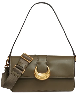 Donna Karan New York Valley Stream Leather Buckle Shoulder with Removable Strap