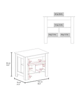 Fm Furniture Aztec Kitchen Island in melamine with open storage,light pine/white