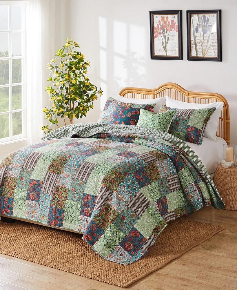 Greenland Home Fashions Jasmin Vintage Boho Reversible -Pc. Quilt Set