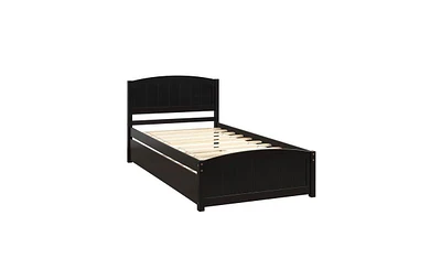 Slickblue Twin Size Platform Bed with Trundle for Space-Saving Sleep Solutions