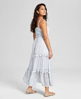 And Now This Petite Floral-Print Tiered Maxi Dress, Exclusively at Macy's
