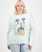 Disney Trendy Plus Size Mickey Mouse Faded Print Sweatshirt