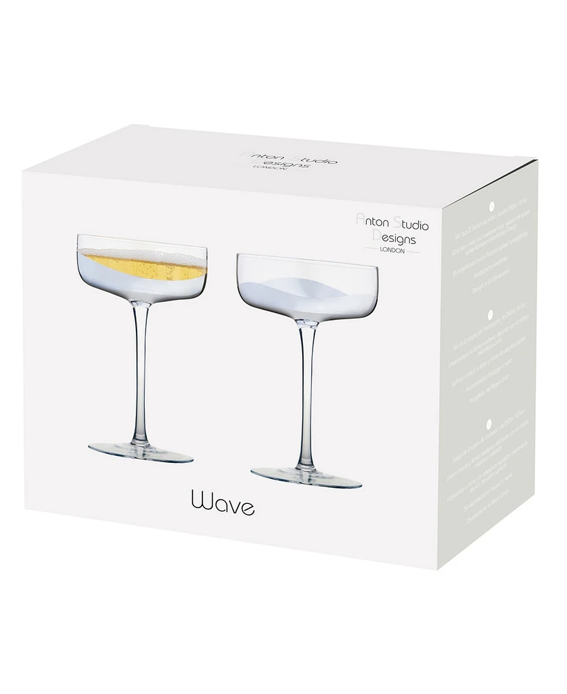 Anton Studio Designs Wave Champagne Coupes, Set of 2