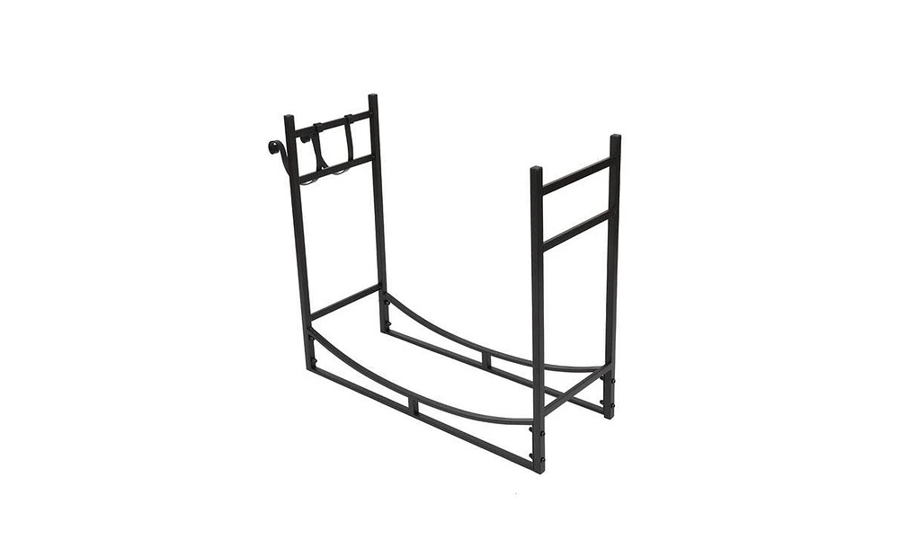 Slickblue 33" Powder-Coated Firewood Holder – Durable Storage Solution for Indoor and Outdoor Use
