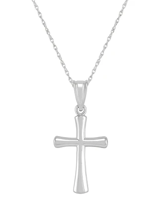 Macy's Polished Cross Pendant 18" Necklace in 14k White Gold