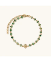 Focused Serenity - Ombre Emerald Lotus Charm Bracelet