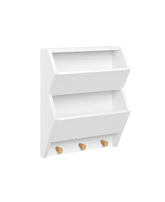 Kids Catch-All Wall Shelf with 3 Hooks