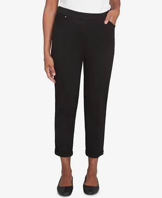 Alfred Dunner Women's Romancing The Stone Cuffed Ankle Ponte Pants