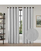 Linen Texture Blackout Grommet Curtains Pair2 Panels 52 Xd7108