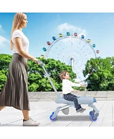 2-in-1 Kids Ride-on Push Car with Led Lighted Wheels Removable & Adjustable Handle