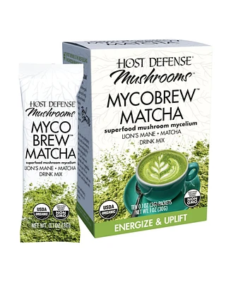 Host Defense MycoBrew Matcha - Matcha Drink Mix - Matcha Green Tea Powder that Includes Lion's Mushroom - Drink Mix with Organic Matcha Tea