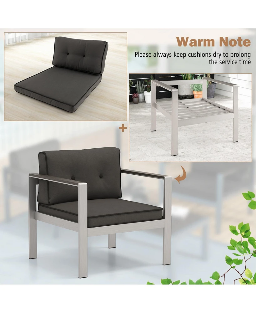 Sugift Contemporary Sofa Chair with Wpc Armrests and Back Cushions
