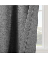 Chenille Solid Room Darkening Back Tab Curtain Panel