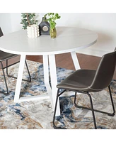 5-Piece Round Dining Set, Trestle Dining Table with 4 Stylish Chairs
