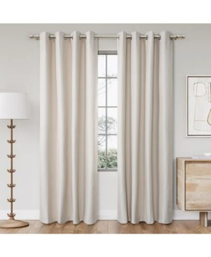 Textured Blackout Grommet Curtains Pair2 Panels 52 Xd784
