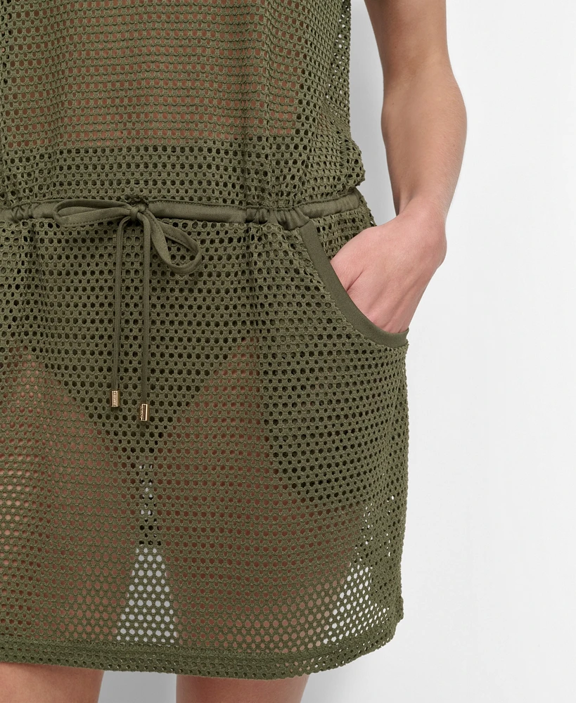 Dkny Women's Mesh Drawstring Tunic Swim Cover-Up